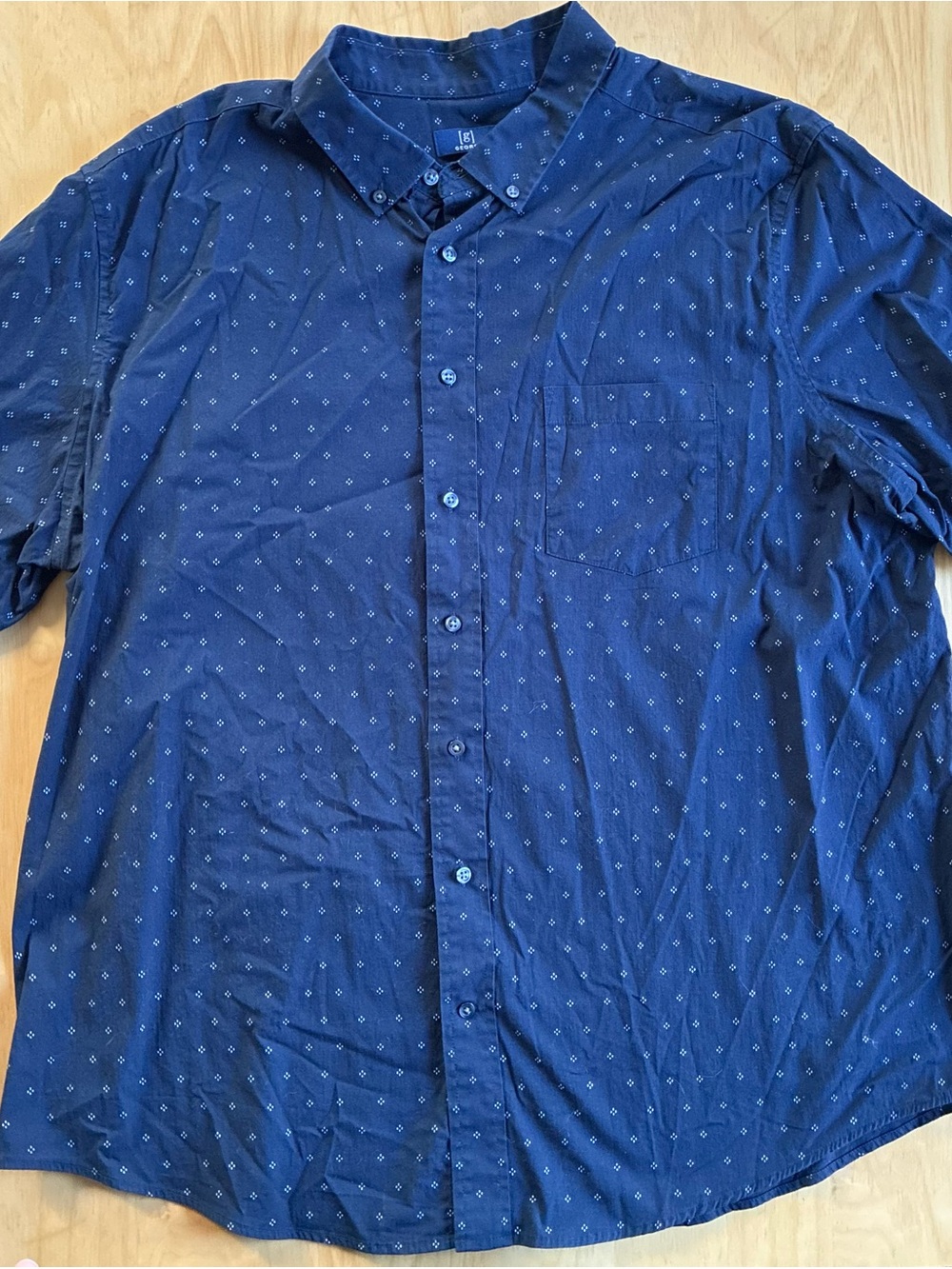 George Men's Navy Button-Up Shirt